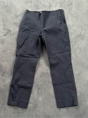 Everlane Womens Navy Blue The Street Ankle Pant Zip Stretch Trousers Size 10